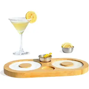 Margarita Salt Rimmer Set - Salt Rimmer for  with 2 Stainless Steel Bowls,  Glass Rimmer | Bar Accessories for Bartender,  & Margarita (Sugar/Salt Rimmer)