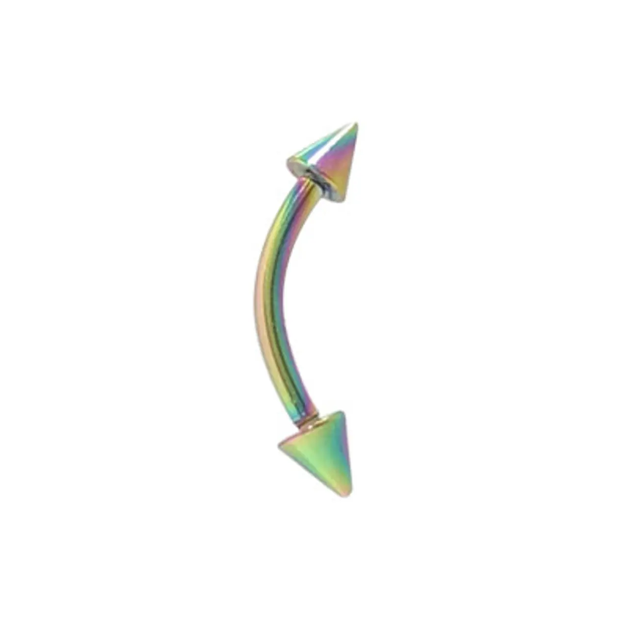 16 gauge Multi Color Curved Barbell Eyebrow Ring Solid Titanium