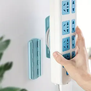 1pc Power Strip Holder, Self Adhesive Power Strip Mounts With Wire Wrap Function Wifi Router Surge Protector Mount Fixator Wall Mount Punch Free Cable Management System