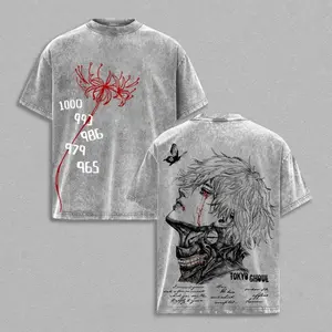Ken Kaneki Tokyo Ghoul T-Shirt – Anime Vintage Washed Oversize Tee Heavy Cotton Unisex Retro Manga Streetwear Graphic Top Special Limited Fans Edition Tokyo Ghoul anime merchandise