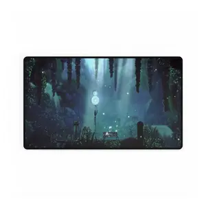 Hollow Knight Desk Mat, Extended Gaming Mouse Pad with Rest Bench Scene, Waterproof Non-Slip Large Keyboard Pad, Perfect Gift for Gamers