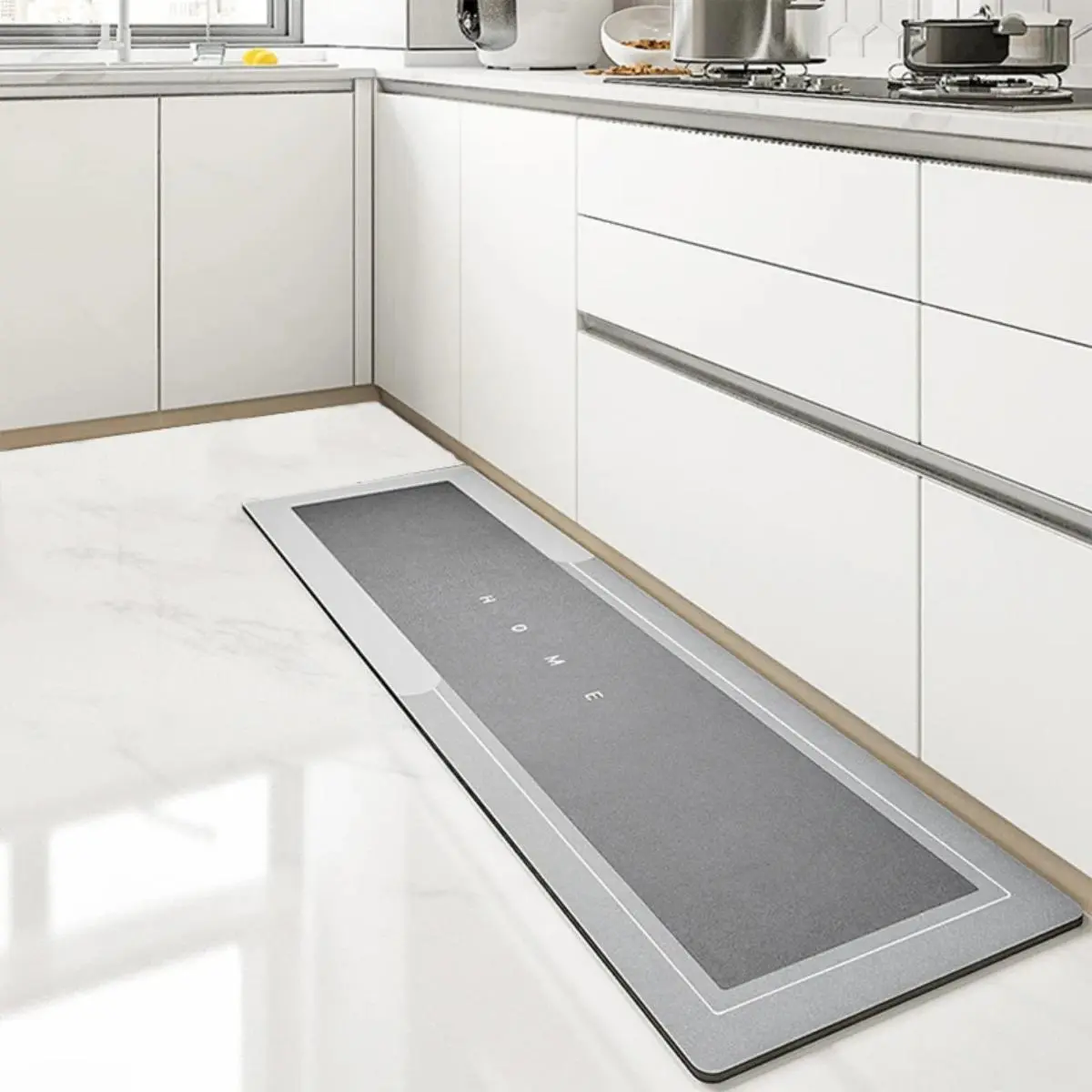 Diatomaceous Earth Bathroom Mat - Rectangle, Modern Washable, Non-Slip, Anti-Skid, Slip-Resistant with Rubber Backing, Super Absorbent, Quick Drying, Soft, Safe & Comfortable for Minimalist Shower Spaces, Non Slip Mats, Anti-Skid Bath Mats