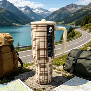 Hydrojug Traveler 40 oz Retro Plaid Insulated Drinkware Flask - New Vacuum Design, Portable Tumbler, Camping & Travel Use, Office Mug, Birthday Surprise Item, Flasks