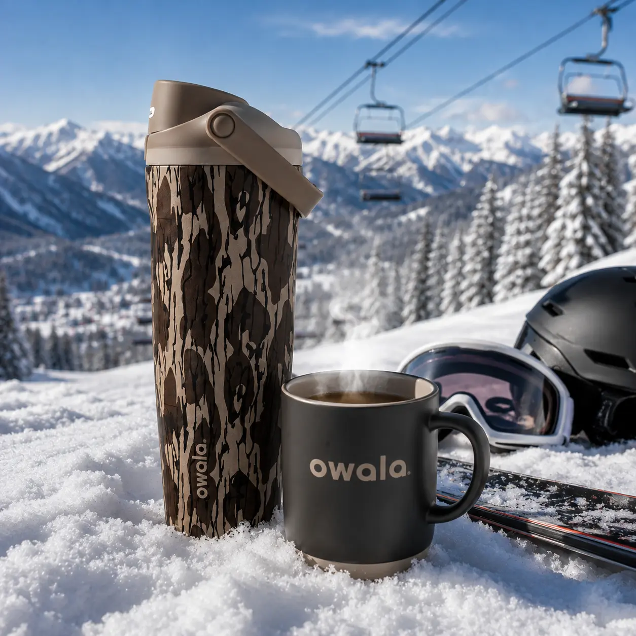 Owala Mossy Oak Camo 30oz FreeSip Sway Tumbler, Insulated Stainless Steel Water Bottle with Straw & Lockable Lid