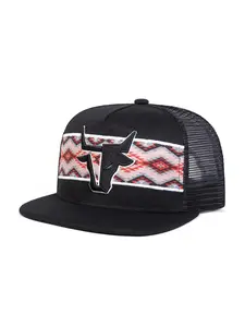 Unisex Cow Head Embroidered Mesh Baseball Cap, Adjustable Sun Protection Hat, Casual Woven Net Cap for Spring & Fall Travel Outdoor Use