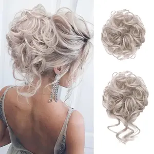 2PC Messy Bun Hair Extensions Hair Buns Hair Pieces for Women Synthetic Updo Hair Scrunchie Ponytail Chignon for Daily Wear
