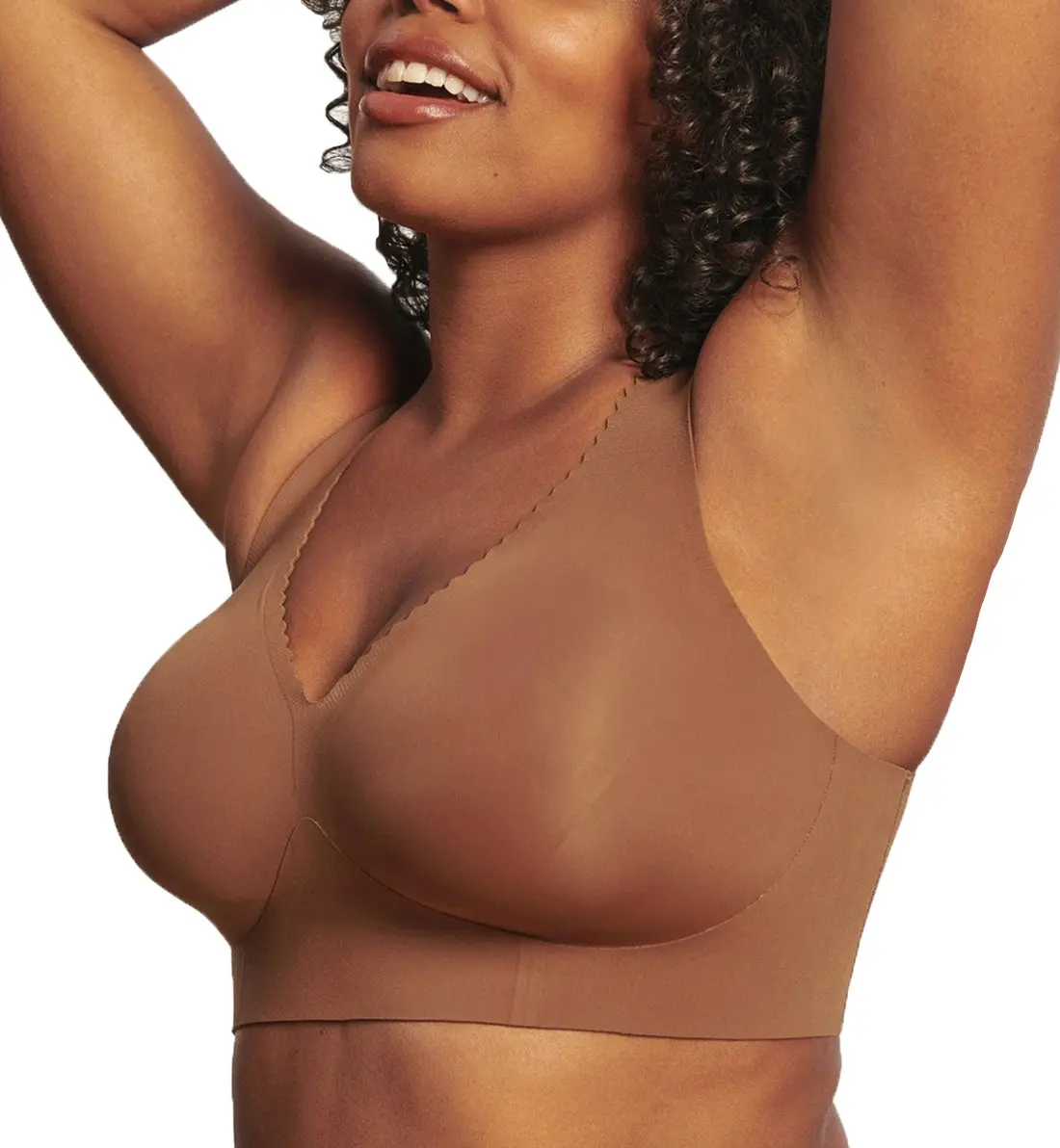 Evelyn & Bobbie EVELYN Deep V-Neck Bralette (1834) - Clay