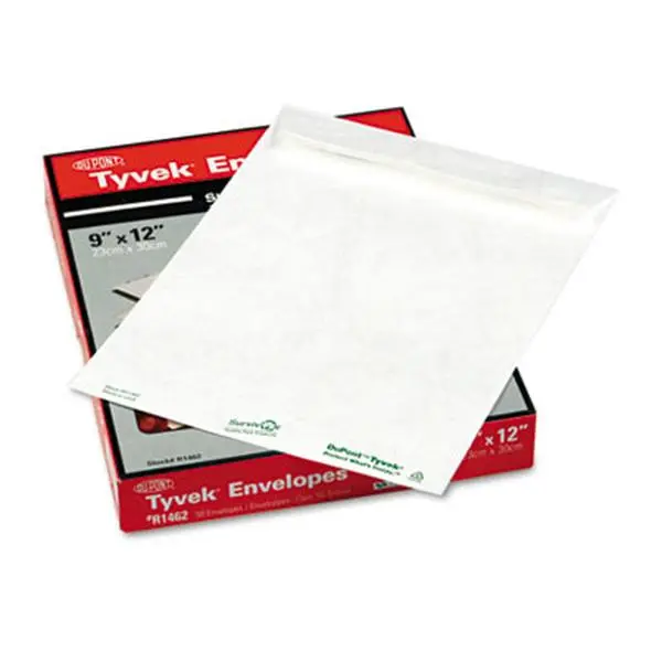 SURVIVOR R1462 Tyvek Mailing Envelopes - Side Seam, 9x12 in, White, Lightweight Self-Sealing - Moisture-Resistant, Rip-Resistant Shipping Supplies - Clean Crisp Look - 50/Box (Office Stationery & Postal Supplies), 9 X 12 In, Self Sealing Envelopes & Posta