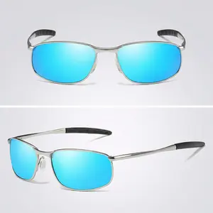 CU – Polarized Night Vision Sunglasses for Men – Metal Square Frame, UV400, Prescription Ready, Driving Fishing Cycling