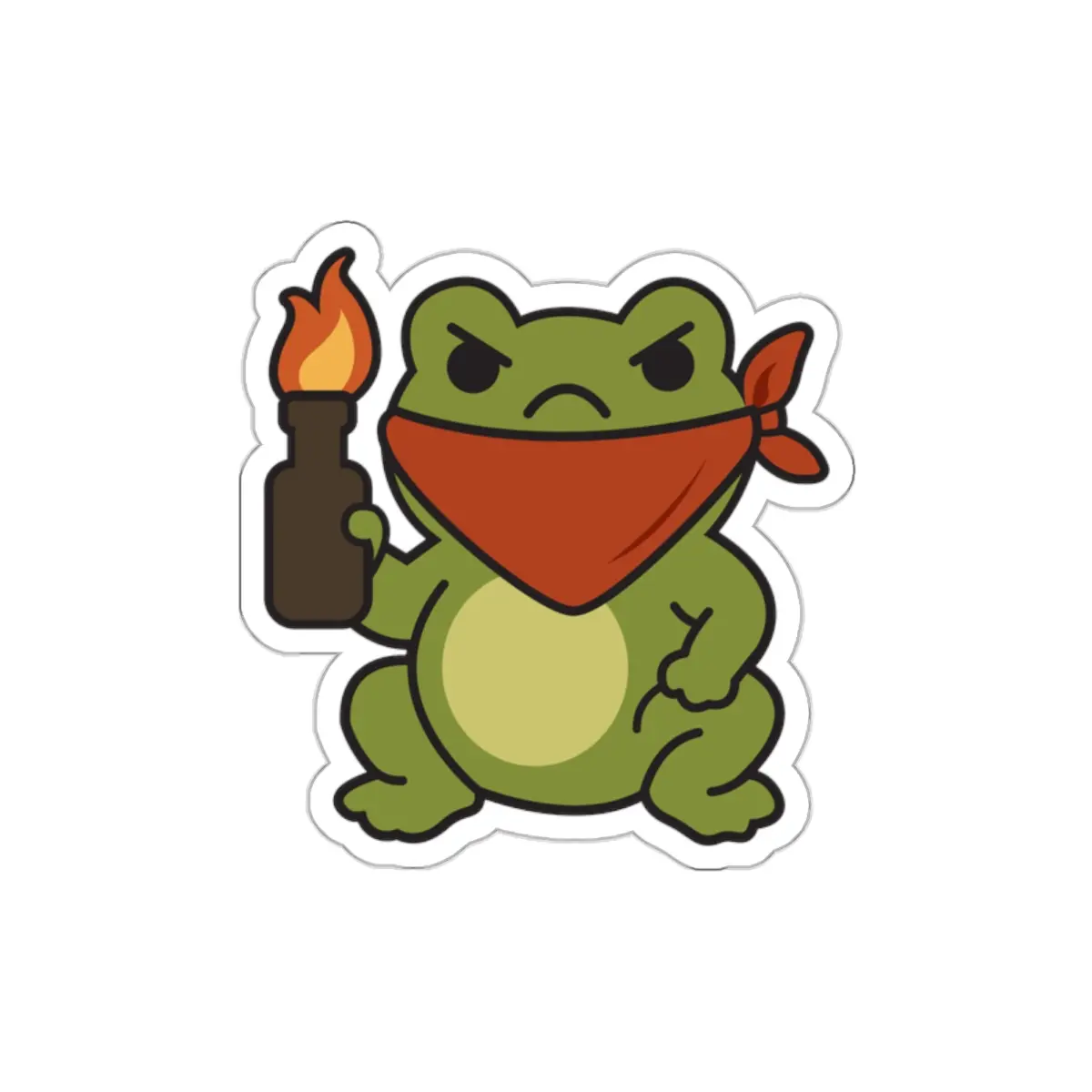 Rebellious Frog Die-Cut Stickers, Laptop Stickers, Water Bottle Stickers, Eco-Friendly Stickers, Party Favors, Gifts for Teens