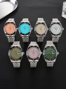 RICECGO Men's Business Quartz Watch Stainless steel bracelet Date display Ideal for daily commuting