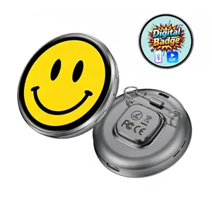 New Digital Badge – 1.8" Touchscreen Display for Photos & Videos with Sound, 600mAh Long Battery,Your Emoji Mood Expression – Perfect for Anime Fans, Cosplay, and Concert Support