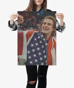 “The Golden Goal” — Jack Hughes Team USA 2026 Olympic Gold Medal Celebration — Art Print