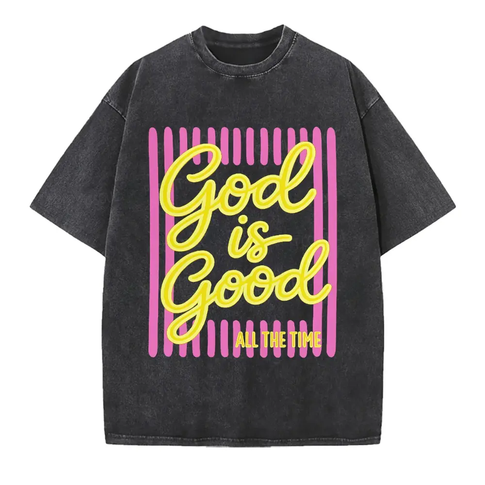 Vintage Christian Graphic Tee | Heavyweight Oversized Preppy God Is Good Streetwear Shirt Retro Heavyweight Oversized Aesthetic Positivity T-Shirt Boxy Breathable