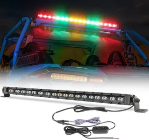 20Inch LED Chase Light Bar UTV Rear Chasing Lights Slim Off Road Chase Emergency Strobe Light w/Turn Signal Brake Reverse Rear Lights for RZR Polaris 4x4 Can-Am Trucks Pickup - RGYGR