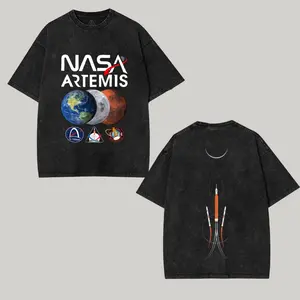 Artemis II 2026 Rocket Launch Washed T-Shirt 12, Future Moon Mission Sweatshirt, Space Exploration Hoodie, Science Gift