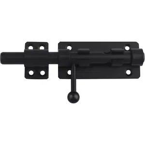 6.3" Heavy Duty Barrel Bolt Latch Solid 304 Stainless Steel Slide Lock for Indoor and Finished Shed Doors, 1 Pack Black