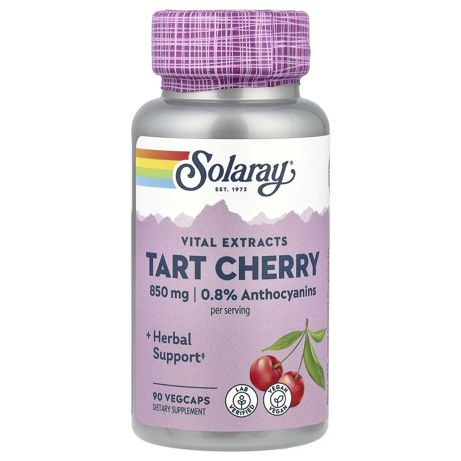 Solaray Vital Extracts, Tart Cherry, 90 VegCaps (425 mg per Capsule)