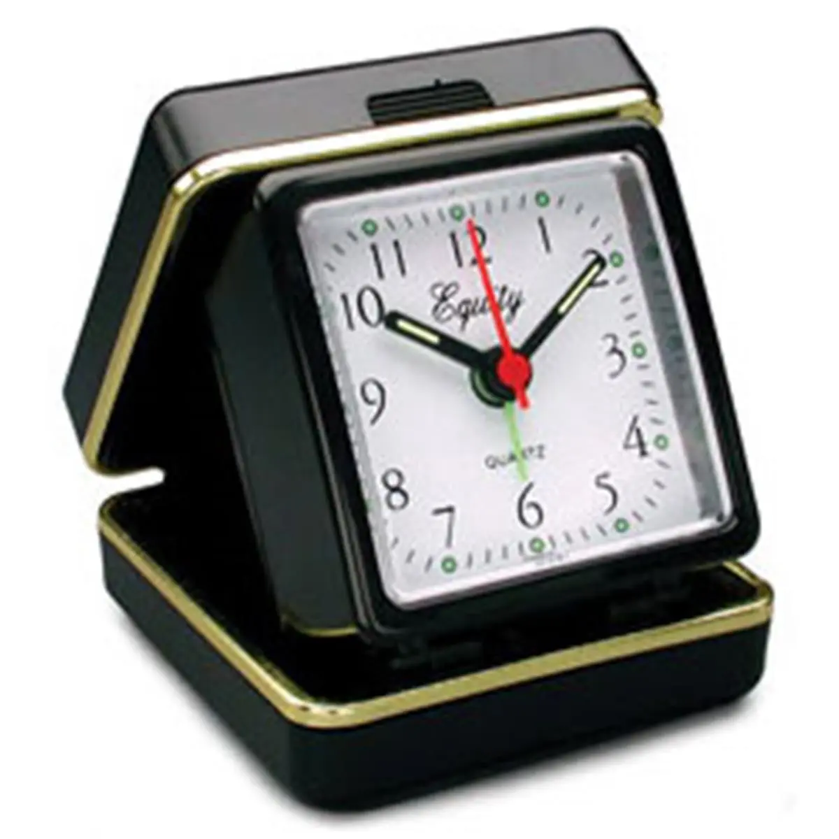 Equity 20080 Quartz Folding Travel Analog Clock - Household Home Decor & Supplies with Luminous Hands, Luminous Dots
