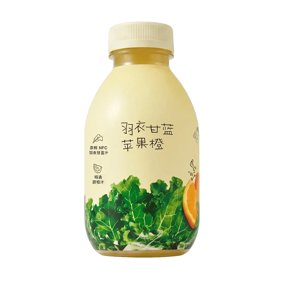 HEYTEA Kale Apple Orange Juice Drink - 350ml Liquid Salad with Dietary Fiber, Plant-Based Fruit & Vegetable Blend