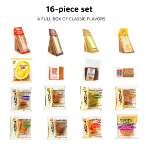 Ranli & D-PLUS 16-Piece Cake Assortment - Variety Flavors for Breakfast & Afternoon Tea