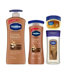 Vaseline Coco Glow Body Lotion Bundle 600 ml, 400 ml , 200 ml Coco Oil Gel, & 100 ml jelly with Pure Cocoa Butter for Natural Glow Skin Repair