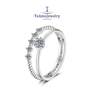 【RM-234】S925 0.1CT Moissanite SET Ring, Minimalist and Cute Design Christmas Gift for Girlfriend