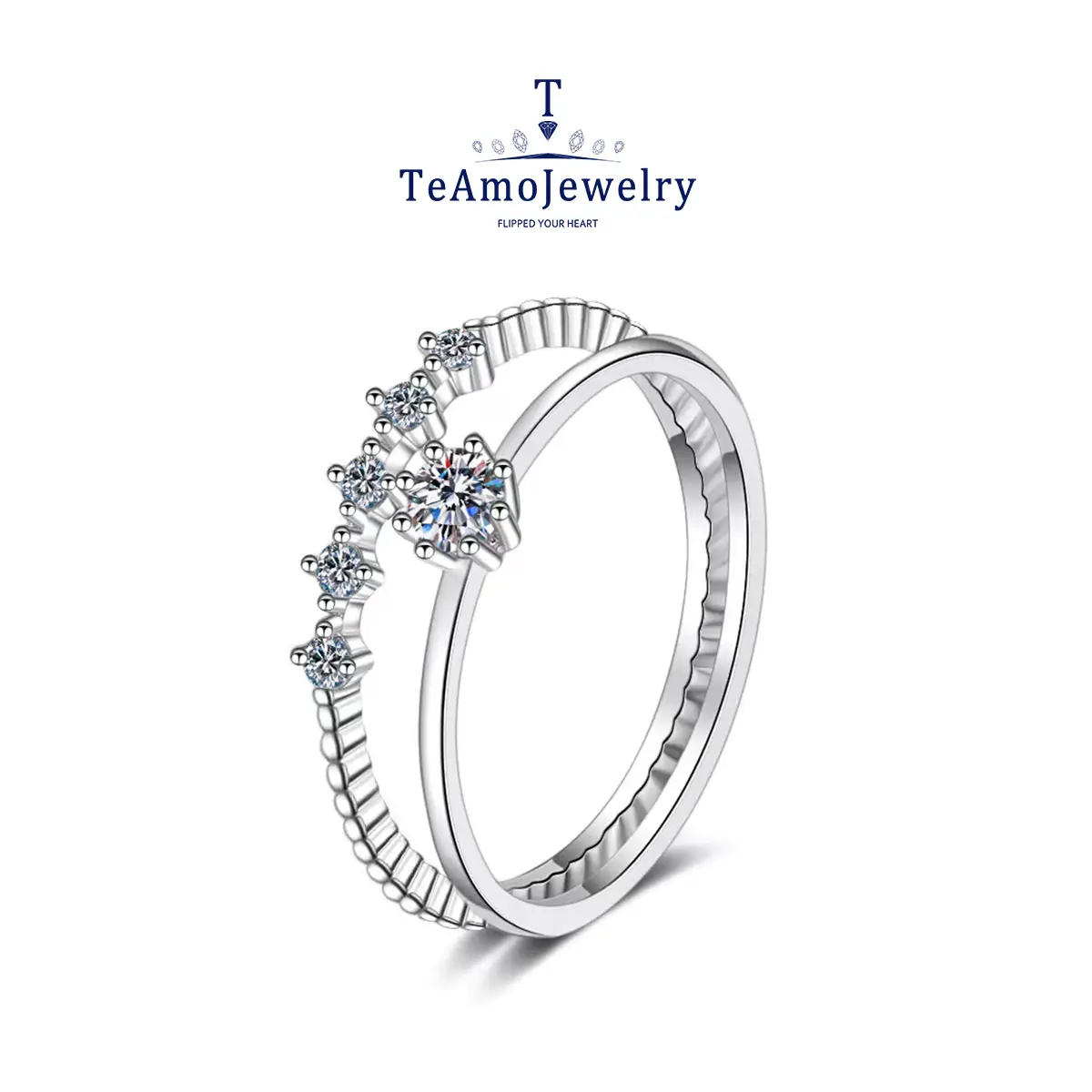 【RM-234】S925 0.1CT Moissanite SET Ring, Minimalist and Cute Design Christmas Gift for Girlfriend