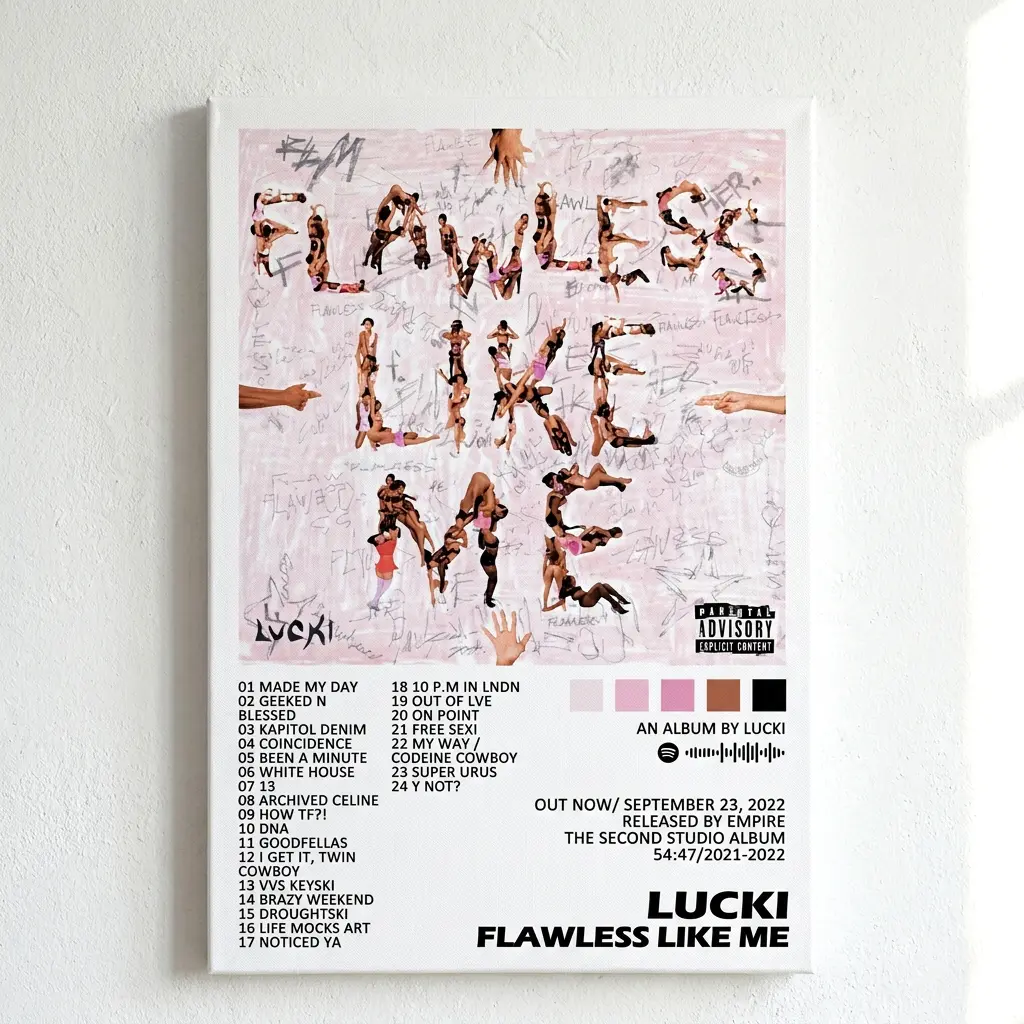 LUCKI Album Cover Poster - Artistic Graphic Print, Modern Home Decor, Cool Room Accent, Bedroom Wall Art, Picture Image Print, Bedroom Decor