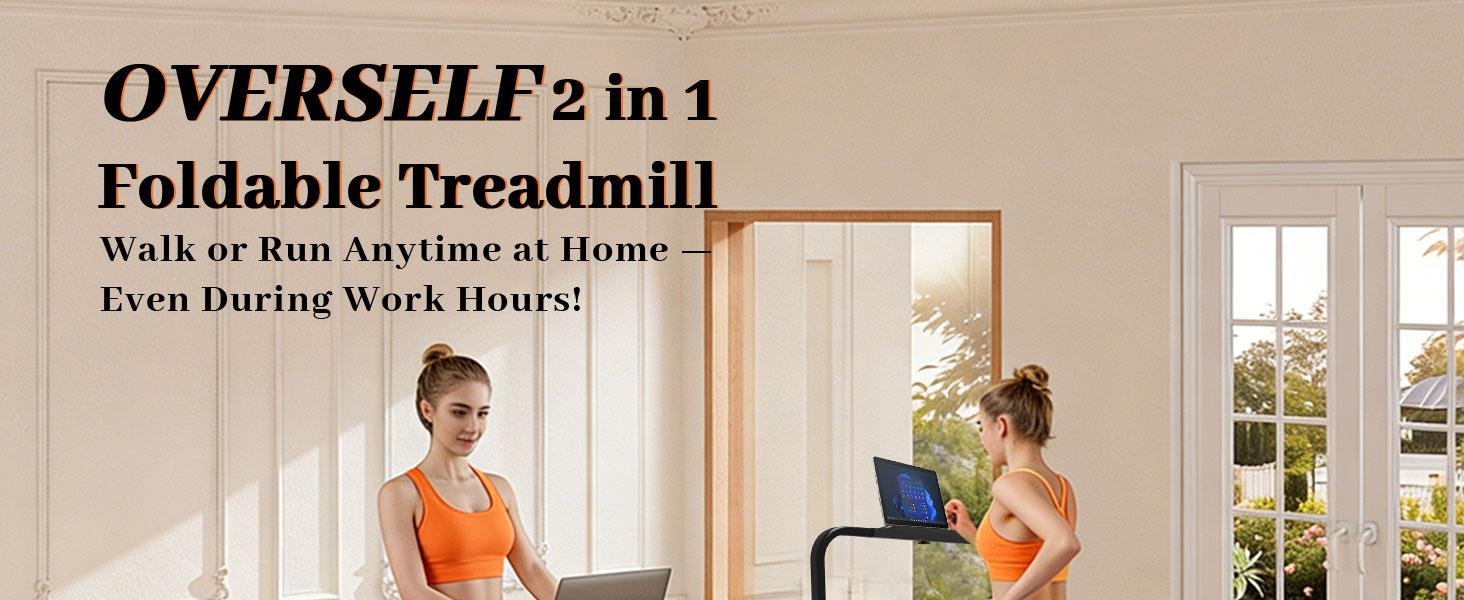 OVER SELF Walking pad Treadmill, 6.2MPH Portable Folding Treadmill with Handle Remote Control, Under Desk Treadmill Easy Storage Home Gym Fitness Equipment Workout Gear