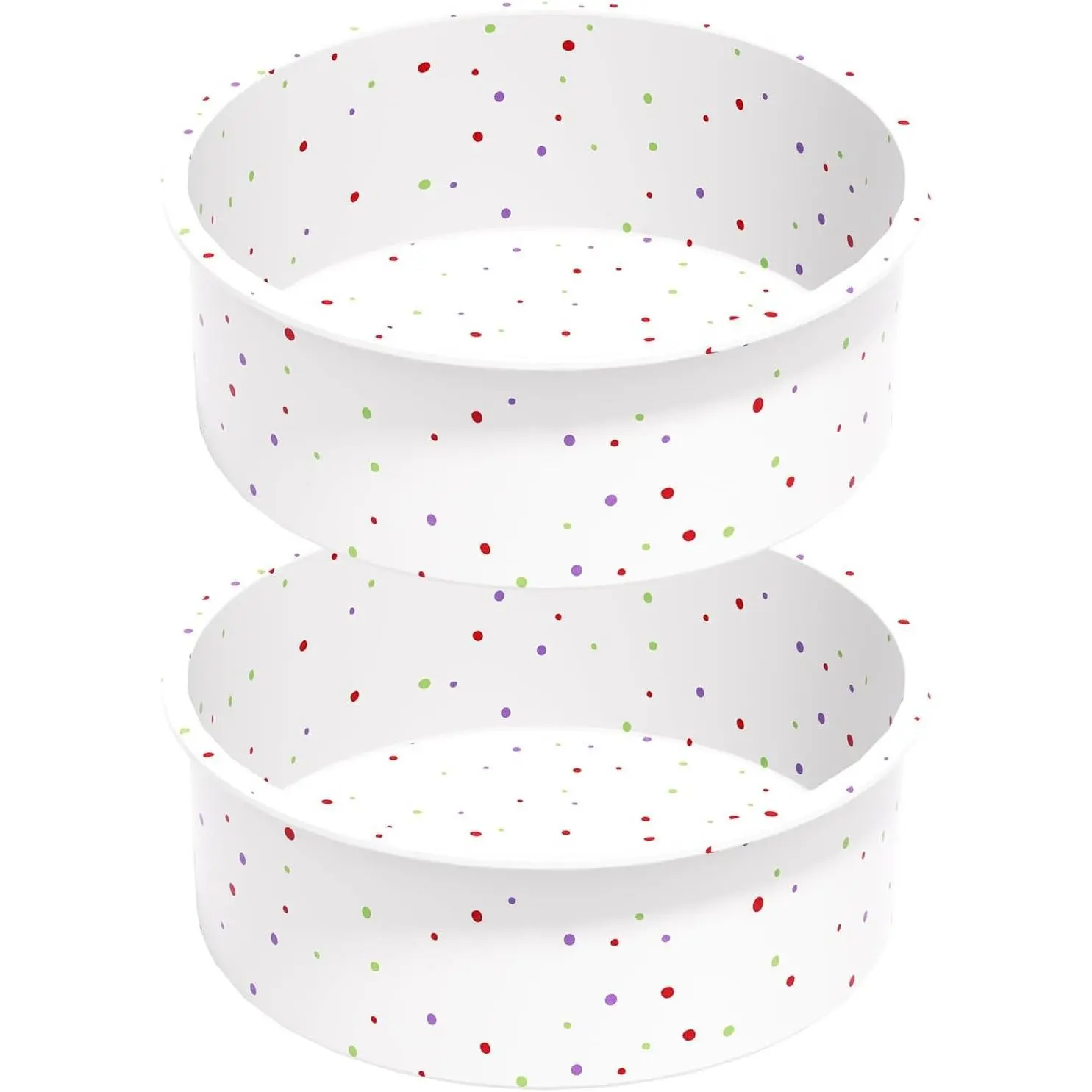 Silicone 6 Inch Cake Pans - Heart Shaped Baking Molds, Set of 2 Cake Molds for Cake, Cheesecake, Rainbow Cake (6inch+2 packs white)