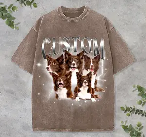 Custom Pet Shirt, Personalized 90s Bootleg Rap Tee, Custom Dog Photo Vintage Shirt, Retro Lightning Cat Graphic Tee, Y2K Streetwear Pet Top, Funny Dog Mom Gift