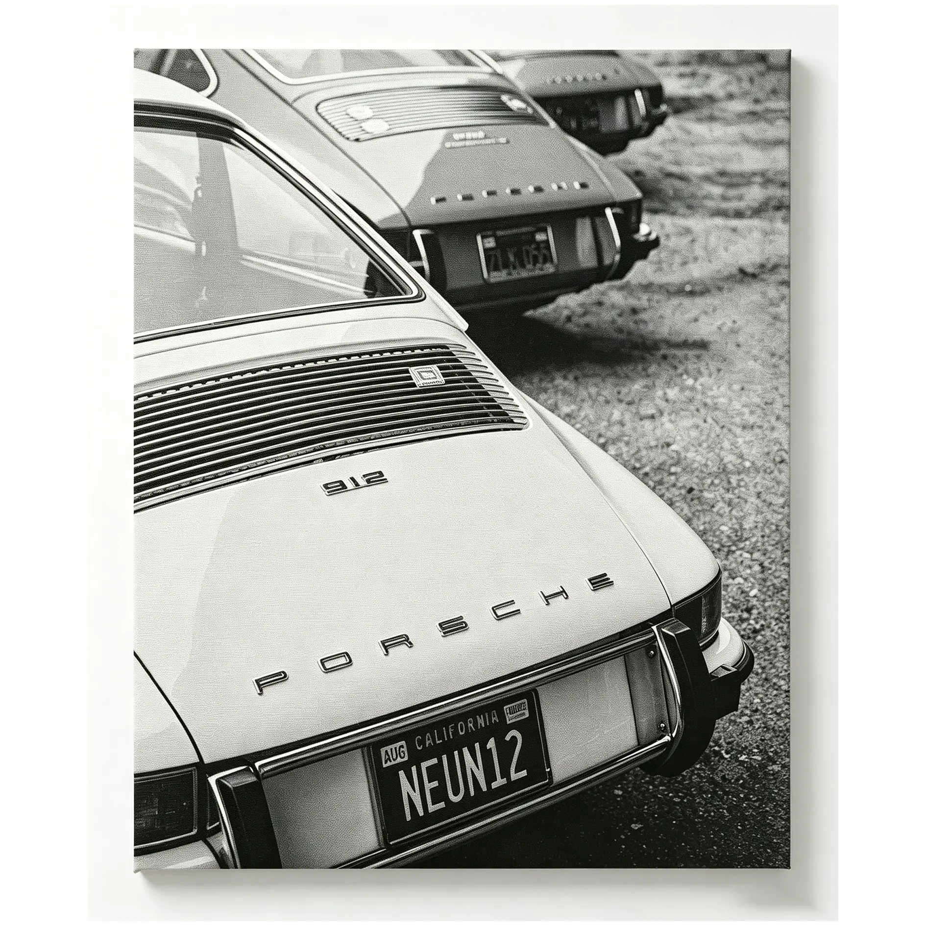 Poster Master Parked Cars Print - Classic Cars Poster - Automobile & Transportation Art - Black and White Photography Wall Design - Great Garage or Living Room Decor - 8x12 UNFRAMED Wall Art