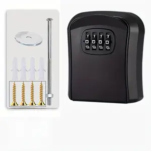 1 Pack Heavy Duty Combination Lock Key Safe Box, Fireproof Anti-Theft Flip Design Wall Mounted Key Storage Box with Protective Cover, Metal Plastic Key Lock Box for Home Hotel Emergency Travel Renovation, Ideal Gift for Easter Ramadan Labor Day Mother's D