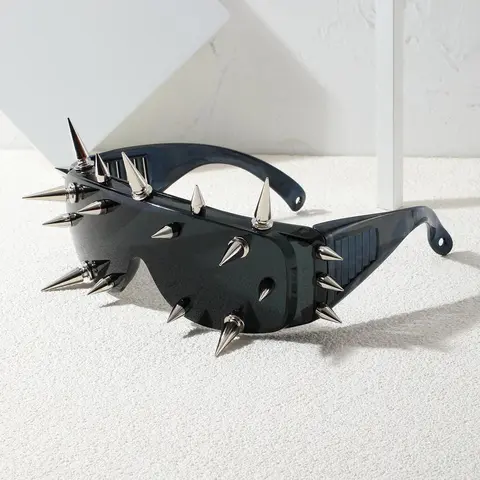 【Black Friday】Unisex Punk-Style Sunglasses with Bold Spike Design, Trendy Cool Frames for Festivals & Concerts, Unique Fashion Eyewear Accessory