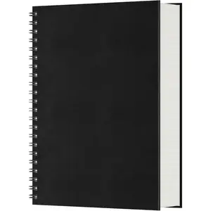 Black Spiral Notebook, 1 Pack A5 5.5"x8.3" Hardcover College Ruled Lined Journal, 240 Pages(120 Sheets) Writing Pads Professional Notebook for DIY Note Taking School Business Work Office Diary