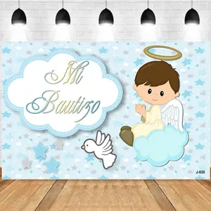 Photography Background My Baptism Angel Dove Clouds Baby Shower Party Photo Studio Backdrop
