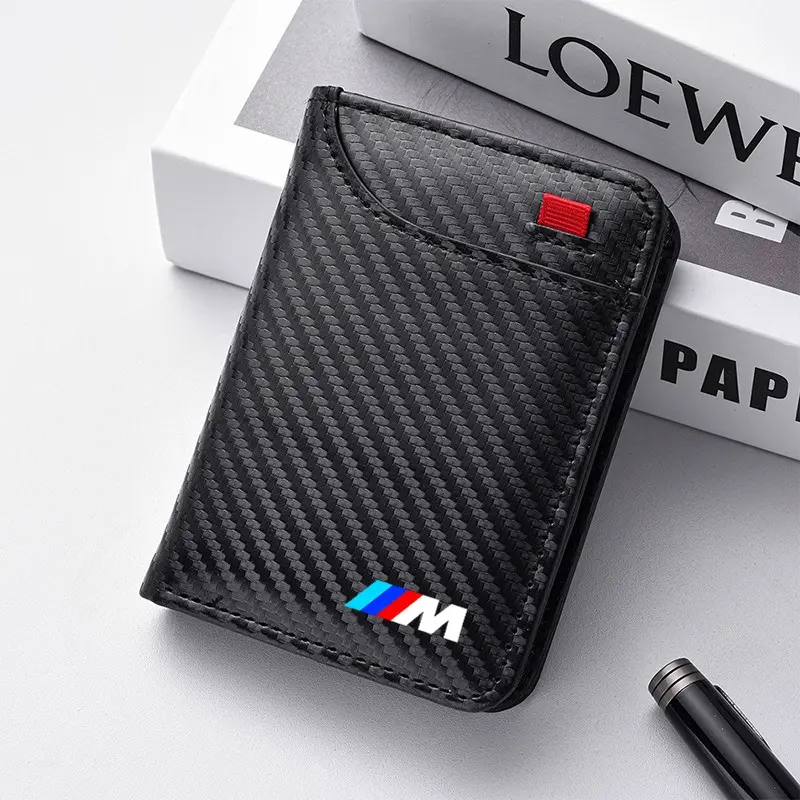 Carbon Fibre Wallet Car Driver License Case Credit Card Holder For BMW M Emblem E46 E36 E34 F10 E90 F30 E60 F30 E53 E30 E92 E87