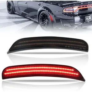 Rear Fender LED Side Marker Lights for Charger 2015-2022, Charger Smoked Lens Side Bumper Marker Lamps, [Ultra-Bright] Red LED Side Markers Turn Signal Lights, 2 PCS