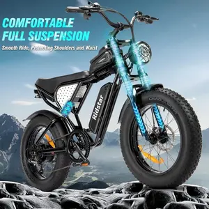 Electric Bike for Adults Q20, 2000/1500W, 37/30MPH,52V 40AH,48V/20AH E-Bike, 30-180 Miles Electric Motorcycle, 20" Fat Tire Dirt Bike, UL2849 All Terrain for Mountains, Snow, Sand, Road