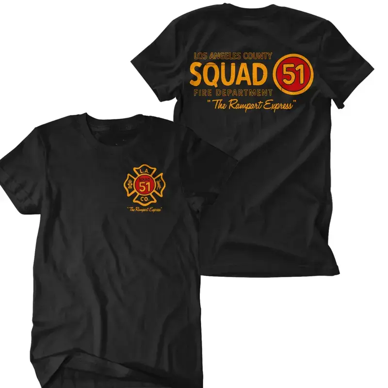 Los Angeles County Squad 51 Tee | Vintage Fire Department Shirt - Heavy Cotton First Responder Gift For Firefighter Fans