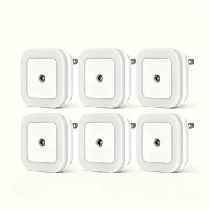 Wall Plug LED Night Lights with Light Sensor, Dusk to Dawn Auto Activate Nightlight for Bedroom Bathroom Hallway Home Indoor White Lamp