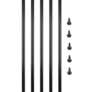 Deck Balusters Set, 51 Metal Spindles for Outdoor Deck, 26 X 0.75 Inch Stair Baluster with Screws, Aluminum Alloy Railing for Wood and Composite Deck, Circular Baluster for Porch, Patio and Staircase