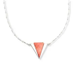 Mine Finds by Jay King 18-1/4" Red Spiny Oyster Sterling Silver Chain Drop Necklace