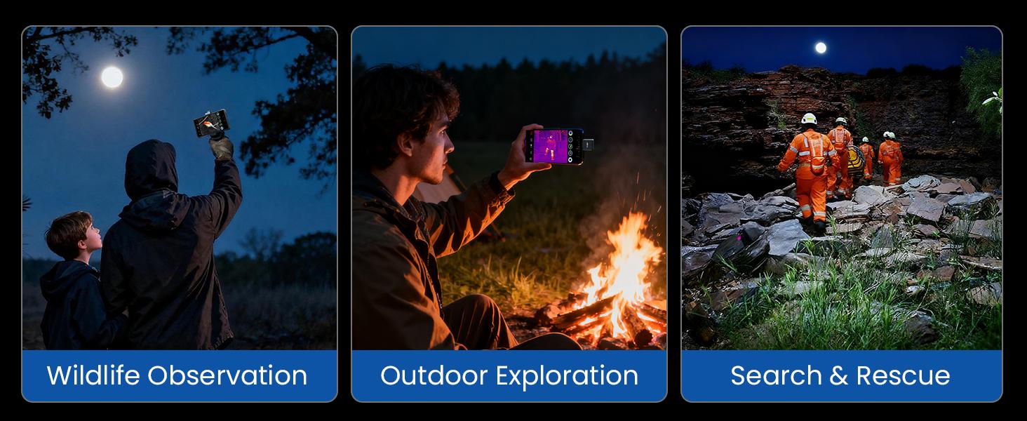 T2 Pro Thermal Monocular, 1579 Yard Night Infrared Camera with 13mm Lens,15×Zoom, iOS&Android Compatible