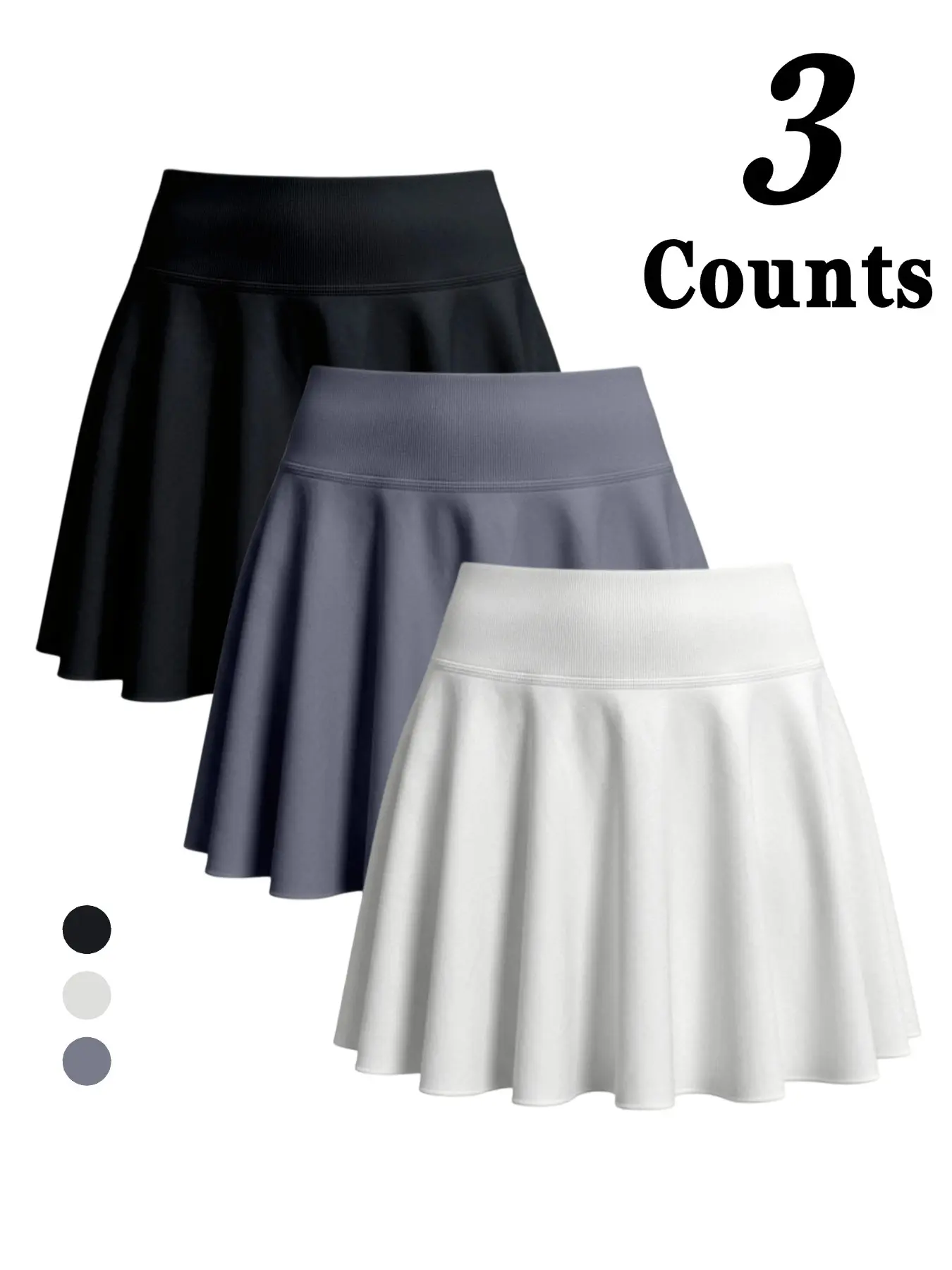 Women's Tennis Skirt with Safety Pants Pocket, Sporty Breathable Skorts, Workout Skorts, Quick-Dry Sweat Absorbent, Indoor Yoga Fitness, Multi-Color, All Seasons, Quick Drying Skort, Sports Skort