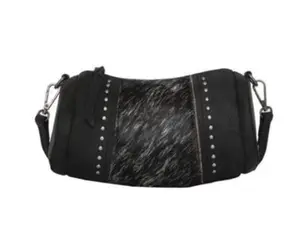 Montana West Real Leather Cow-Hide Collection Mini Barrel Bag