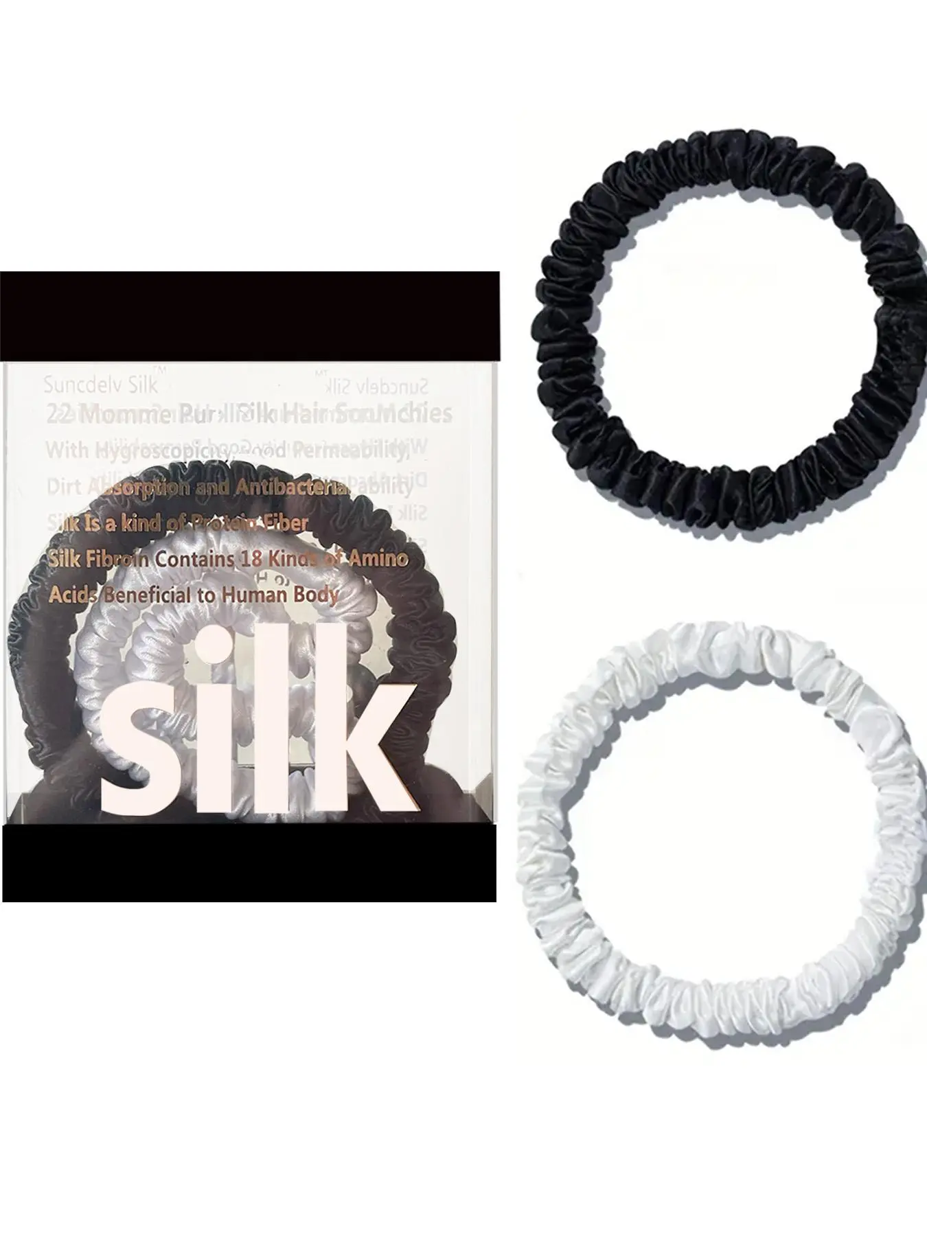 Solid Color Silk Hair Scrunchies, High Stretch Hair Ties, Hair Accessories for Women & Girls, Minimalist Headwear Suitable for Thick Hair, Elastic Hair Accessory