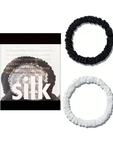 Solid Color Silk Hair Scrunchies, High Stretch Hair Ties, Hair Accessories for Women & Girls, Minimalist Headwear Suitable for Thick Hair, Elastic Hair Accessory