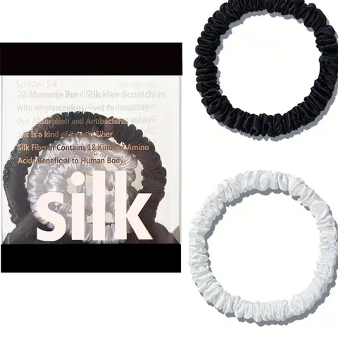 Solid Color Silk Hair Scrunchies, Soft Stretchy Scrunchie, High Stretch Hair Ties, Hair Accessories for Women & Girls, Minimalist Headwear Suitable for Thick Hair